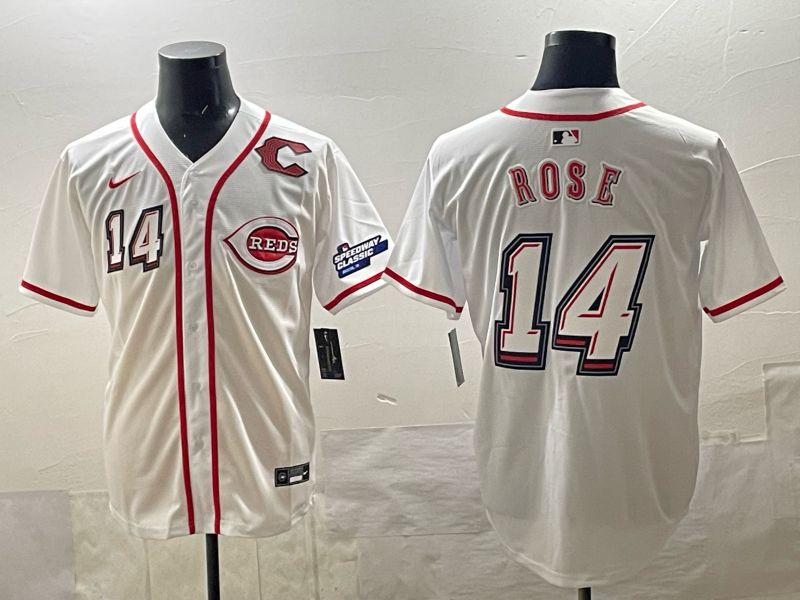 Men 2025 Cincinnati Reds #14 Rose White Nike 2025 MLB Jersey 03->cincinnati reds->MLB Jersey